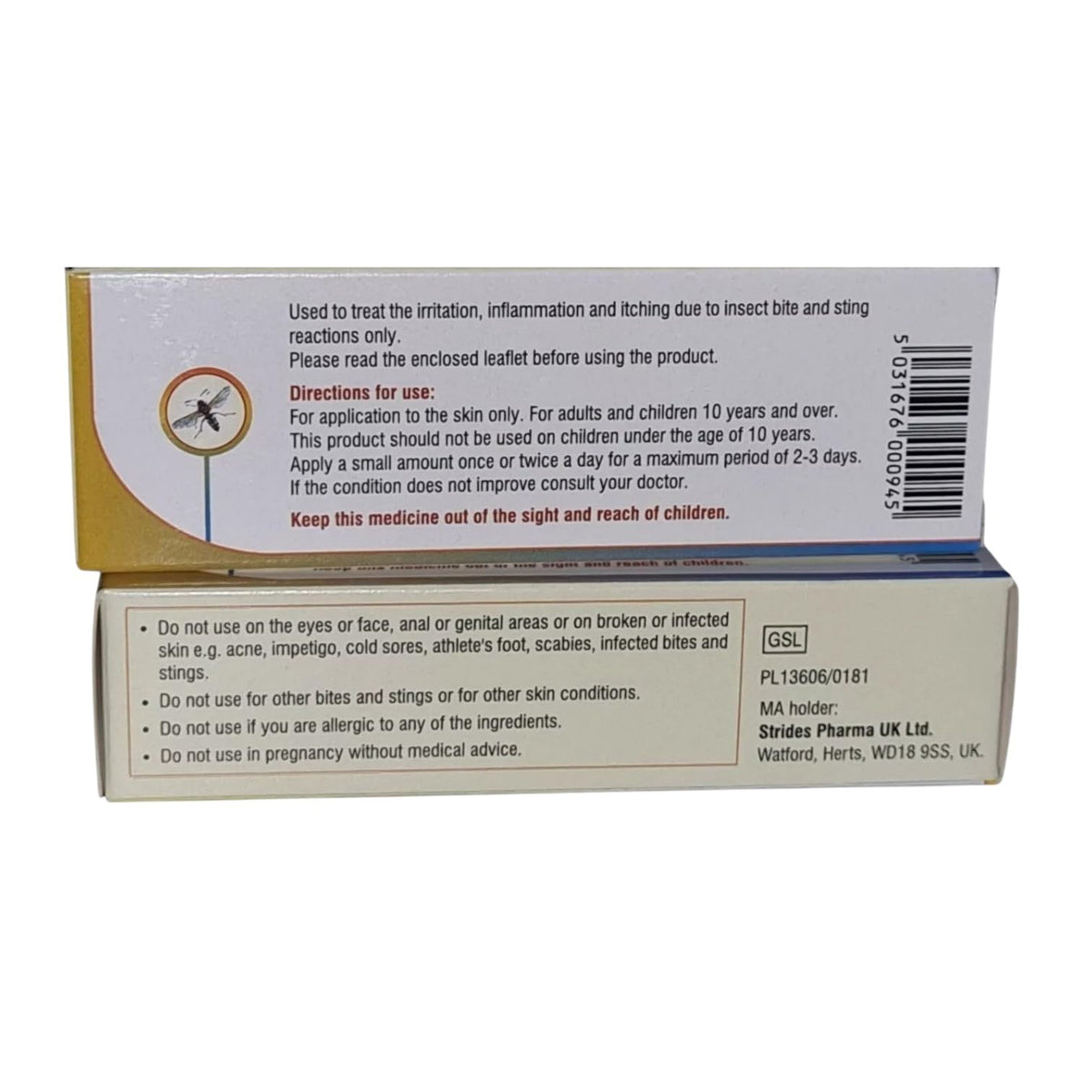 Generic Twin Pack, Bite & Sting Cream Itch Relief 1% w/w -Fast, Effective Relief, 10g with Free Orignial Lip Balm