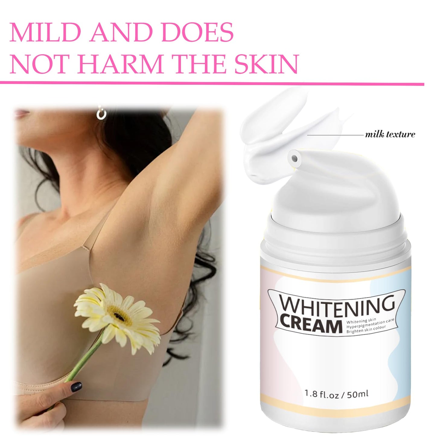 Ninnyi Armpit Cream, Dark Inner Lightening Skin Products for Underarm Thigh Knees Elbows Leg Bum (Colored)