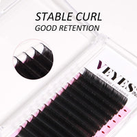 VEYES INC Cashmere Individual Lash Extensions 0.03-0.20 B/C/CC/D/J/M Curl 8-20mm Mixed & Single Length Trays, Matte Black, Professional Supplies for Lash Techs(0.05 B 8-16mm)