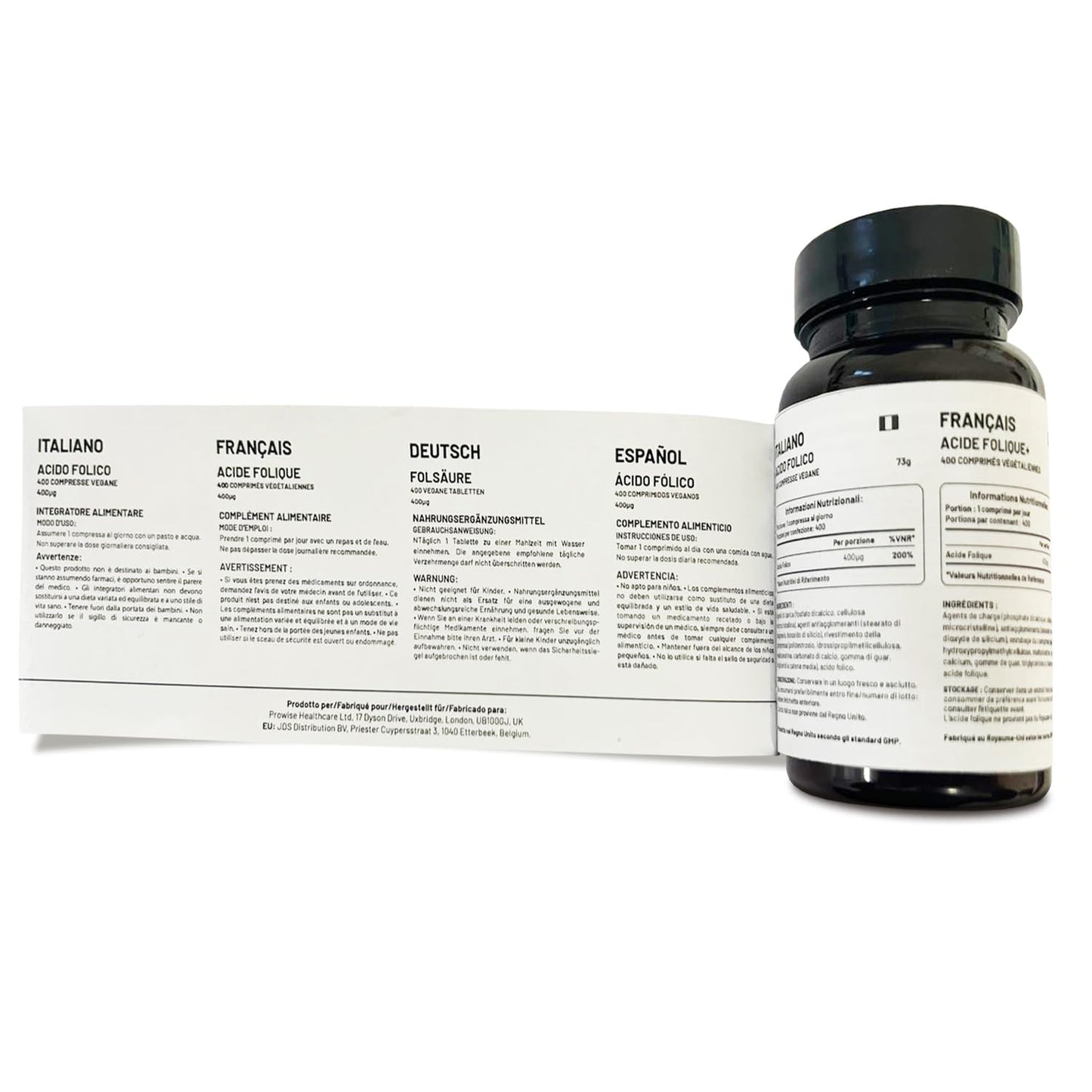 PH PROWISE Healthcare Folic Acid Tablets 400 mcg - 400 Vegan Vitamin B9 Tablets | 13 Month Supply | Vitamin B9 Pregnancy Care | Normal Function of Immune System & Maternal Tissue Growth During Pregnancy | UK Made – Prowise