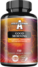 APOLLO'S HEGEMONY Good Morning - 150 Vegan Capsules - Natural Extract Blend - 3-Month Supply - Enhanced Mental and Physical Support - by Apollo's Hegemony