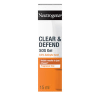 Neutrogena Clear and Defend SOS Gel (15ml), Oil-Free Face Gel for Spot-Prone Skin, with Purifying 0.5% Salicylic Acid to Help Reduce the Appearance of Spots