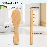 Molylove Baby Hair Brush with Wooden Handle and Super Soft Goat Bristles for Newborns, Infant, Toddlers, Kids