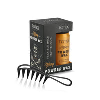 Totex Hair Styling Powder Wax 20g + Beard & Hair Styling Comb | Volumizing Texturising Dust Powder | Matt Look | Anti-Static Comb for Men & Women | Long Lasting Hold & Natural Finish