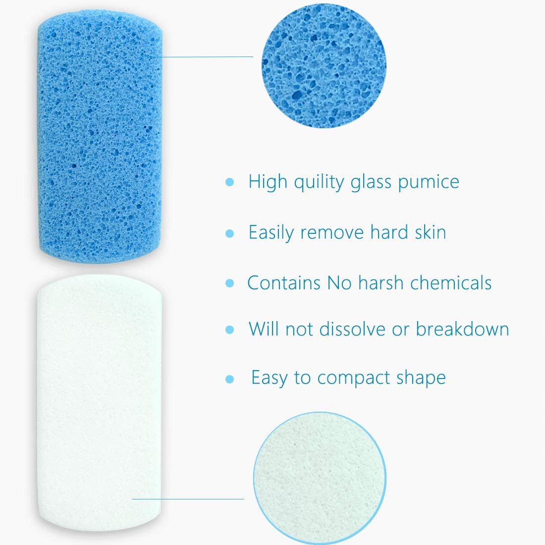 MARYTON Maryton Pumice Stone for Feet, 100% Siliglass Double Sided Pedicure Tools, Callus Remover, Exfoliates & Smooths Skin