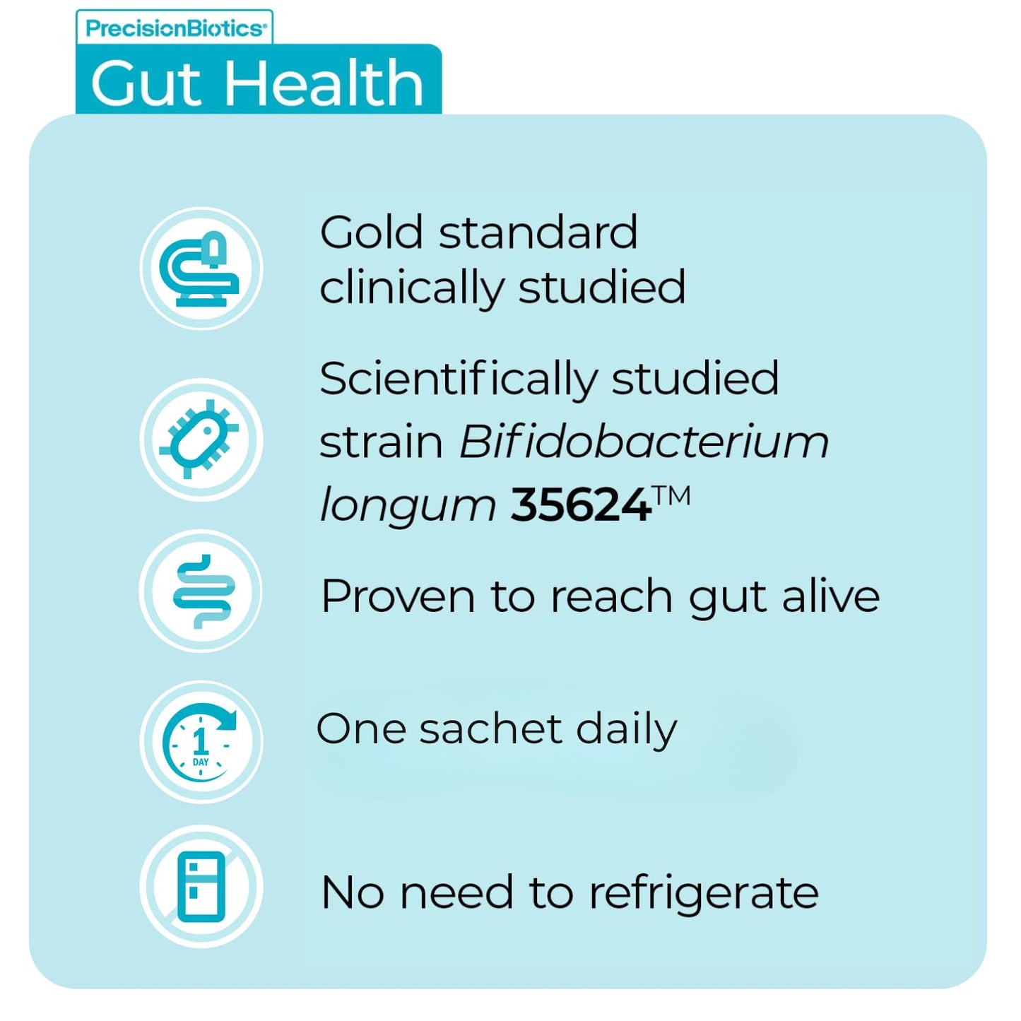 PrecisionBiotics Alflorex Children - Gut Health Probiotic Supplements with Unique Bifidobacterium Longum Bacteria Strain 35624 - Probiotics for Children Ages 3+ - Vanilla Flavour - 30 Powder Sachets