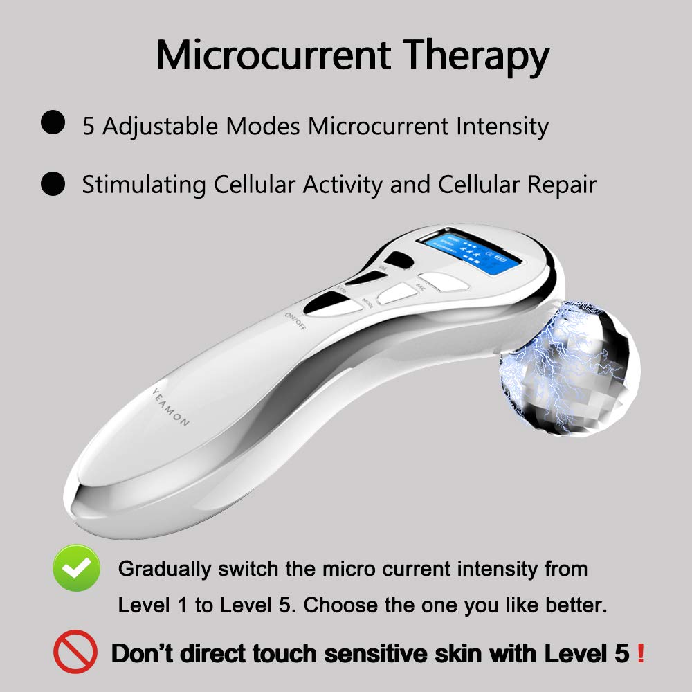 Amirce 4D Microcurrent Face Massager Roller,Electric Rechargeable Face Lift Roller Arms Legs Massager for Skin Care Facial Massager Tool