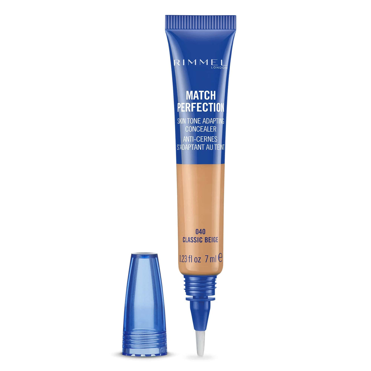 Rimmel London Match Perfection Light Coverage Blendable Liquid Concealer, 040 Classic Beige, 7 ml