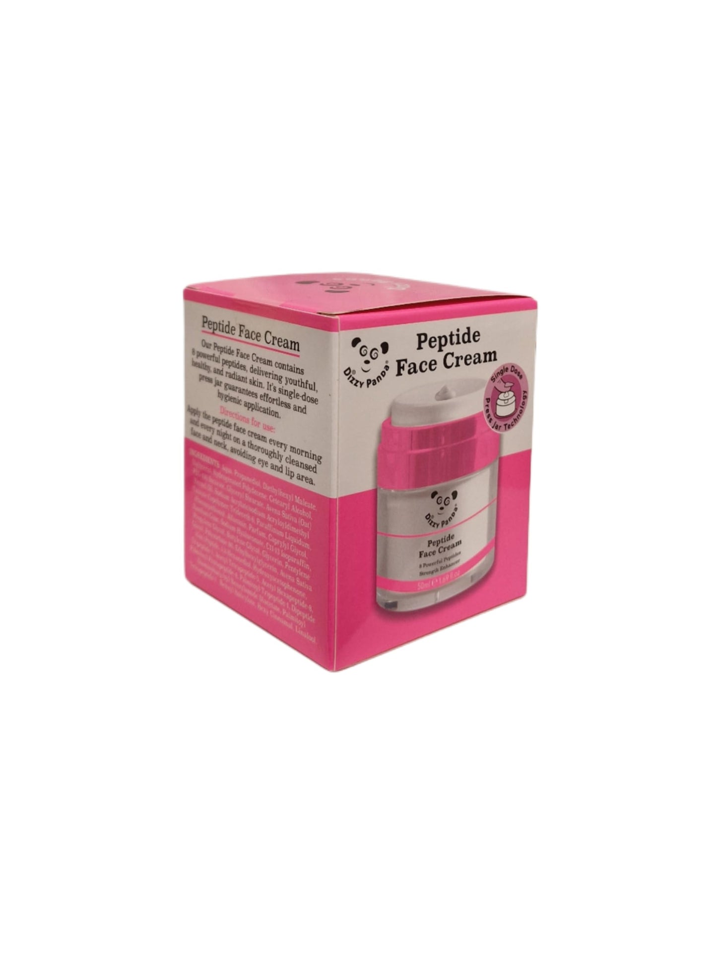 Dizzy Panda Peptide Face Cream 50ml - Advanced Anti-Aging Formula with Single-Dose Press Jar Technology