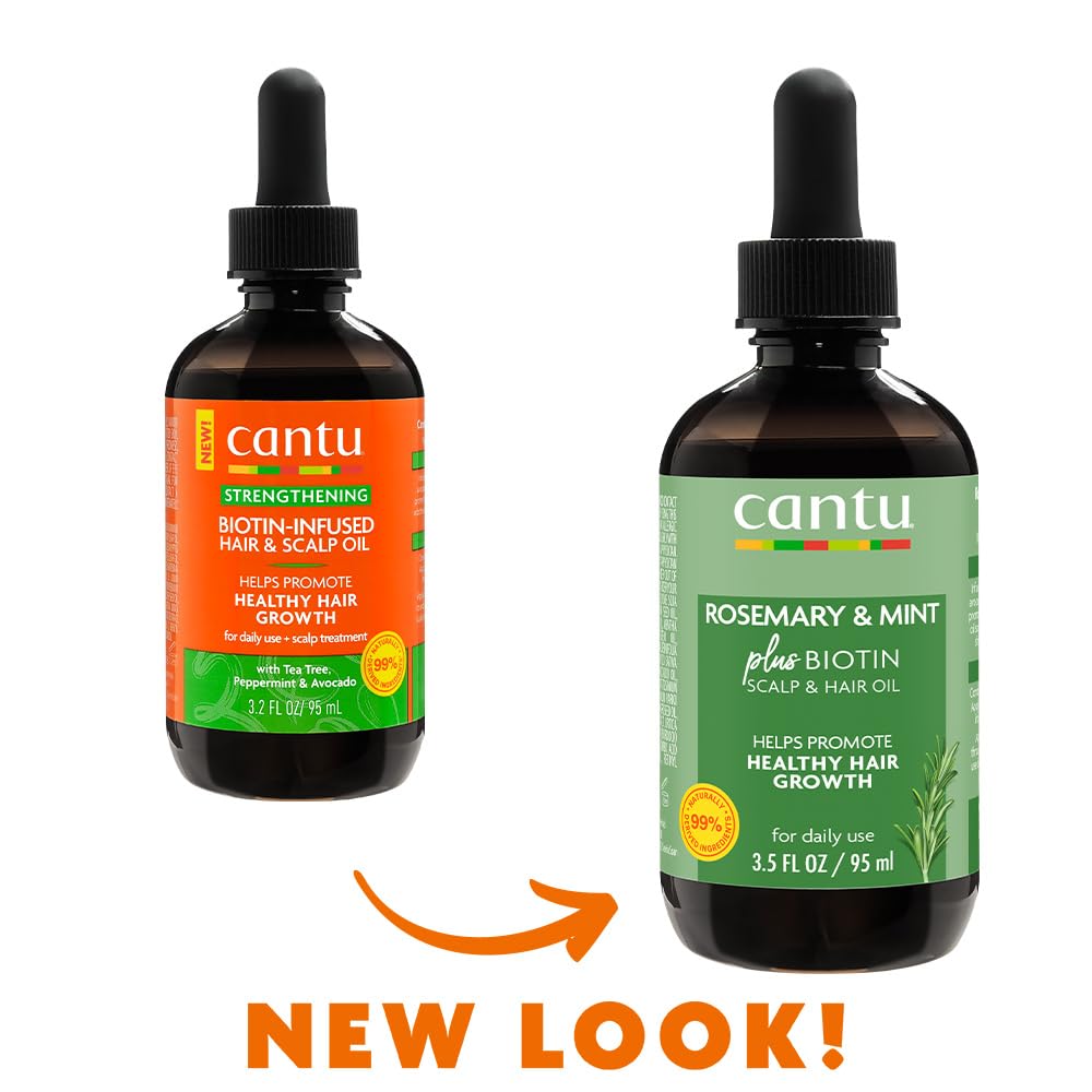 CANTU Strengthening Biotin-Infused Hair & Scalp Oil with Rosemary and Mint 95ml (Packaging may vary)