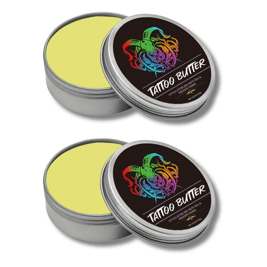 ISBEAUSOLS 2PCS Tattoo Butter - Tattoo Aftercare - Tattoo Aftercare Body Butter for Color Enhancement，Hydrating，Nourishing - Natural Tattoo Body Moisturiser - Tattoo Aftercare Butter Balm & Cream