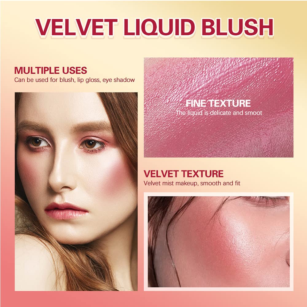 ZDHSOY Liquid Blush - Soft Cream Liquid Blush Makeup/Lip and Cheek Blush Tint/Skin Tint Blush/Dewy Face Blush for Cheeks (#02)