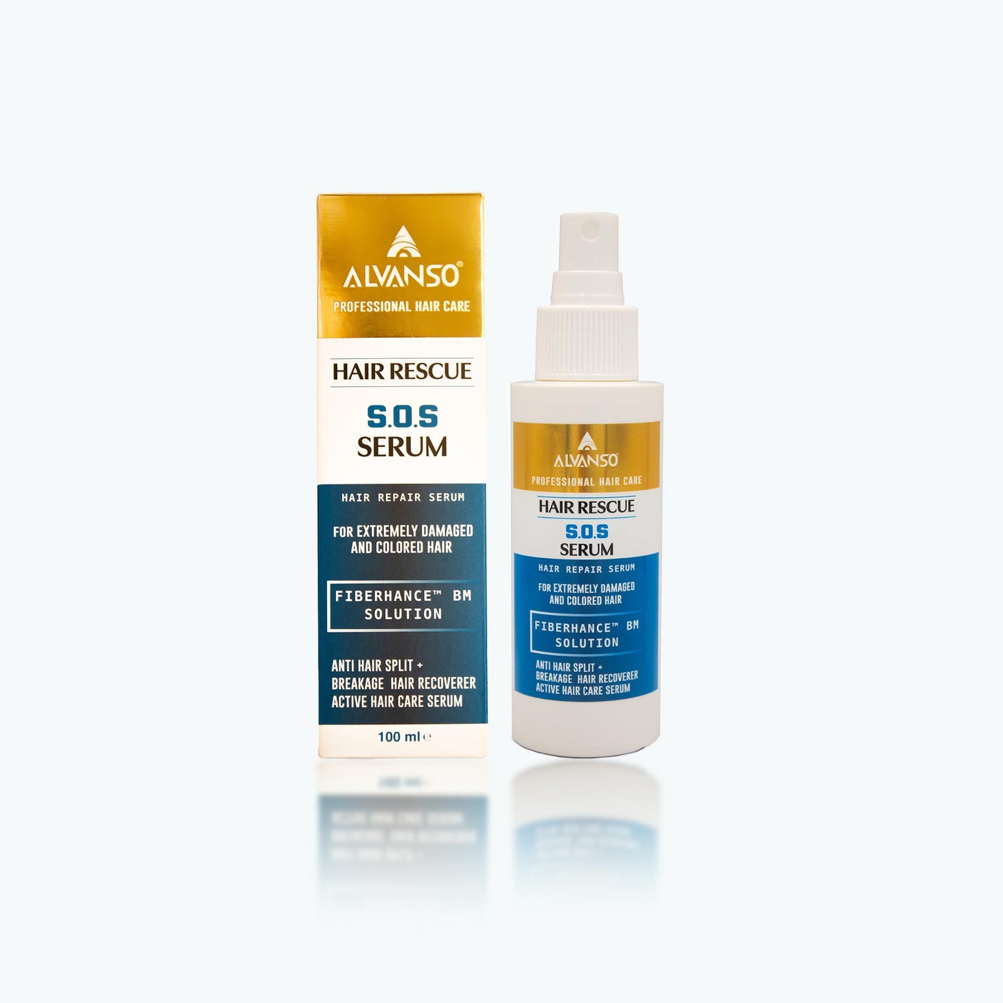 ALVANSO Alvanso Hair Rescue Serum Repairs and Strengthens Damaged Hair, Adds Shine, Deeply Nourishes and Hydrates, Protects from Heat and Damage - 100ml