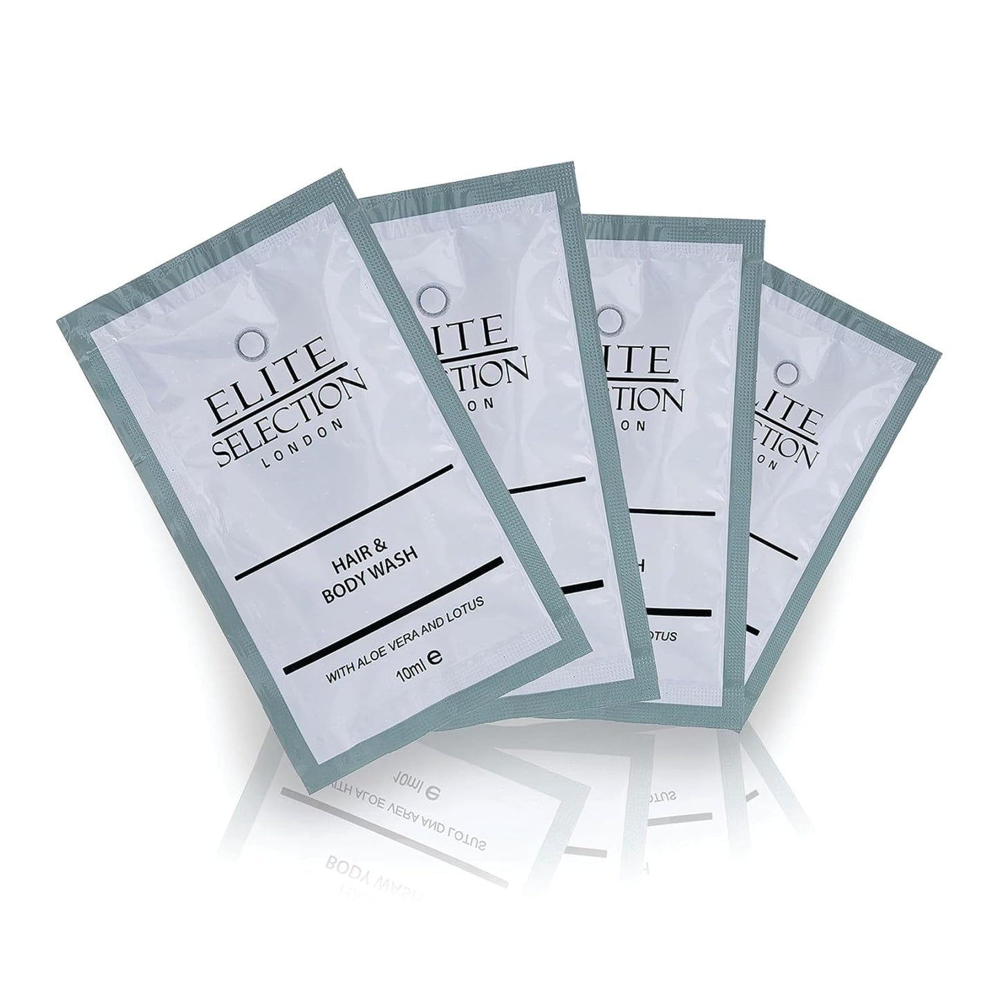 elite selection 2 in 1 Hair & Body Wash with Aloe Vera and Lotus - 10ml Sachets - Pack of 250 - Elite