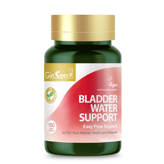 GinSen Bladder Water Support 150 Capsules | Helps Bladder Health, Frequent Urination, Natural Bladder Control | Herbal Extract&Vitamins UK Made