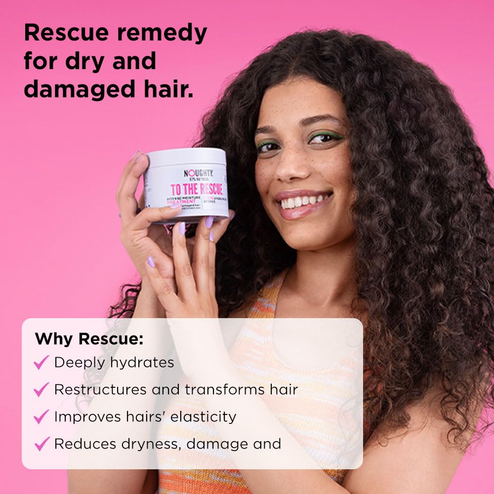 Noughty 97% Natural To The Rescue Treatment Mask, Hydrating Hair Mask for Dry, Frizzy and Damaged Hair, Sulphate Free Vegan Haircare, with Sweet Almond and Black Oats 300ml