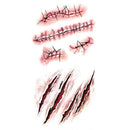 Healifty HEALIFTY Wound Stitch Scar Scab Waterproof Temporary Tattoo Sticker Halloween Props
