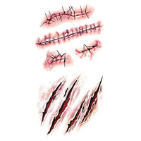 Healifty HEALIFTY Wound Stitch Scar Scab Waterproof Temporary Tattoo Sticker Halloween Props