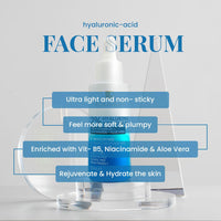 Roxanna 2% Hyaluronic Acid Face Serum 50ml – Hydrating Serum with Vitamin B5, Niacinamide & Aloe Vera – Plumping, Moisturising & Brightening Skincare for Dry, Sensitive & Mature Skin