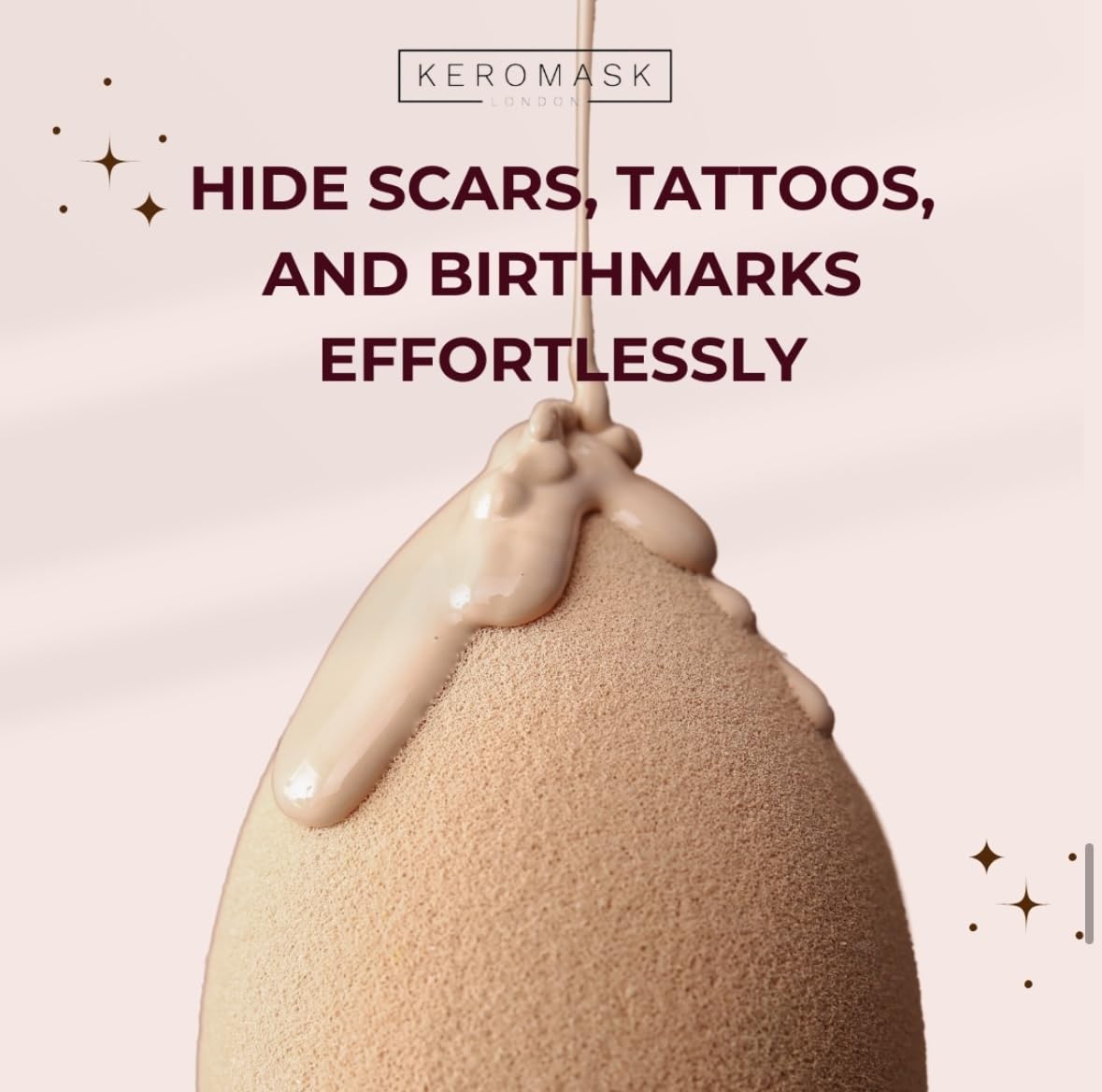 Keromask Full Coverage Hypoallergenic Concealer Shade LIGHT No 9 to Camouflage Vitiligo, Tattoos, Redness and Rosacea, Waterproof and Suitable for All Skin Types 1 x 15ml