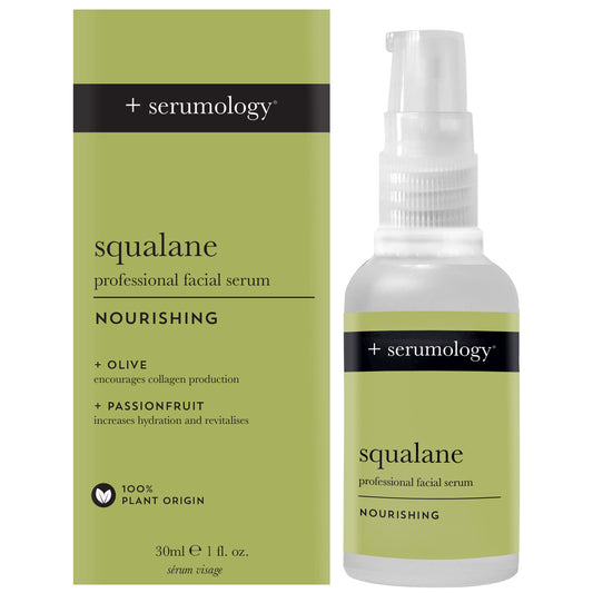 SERUMOLOGY SQUALANE Professional Face Serum 30ml, 100% Plant Based Natural Skincare Nourishing Serum