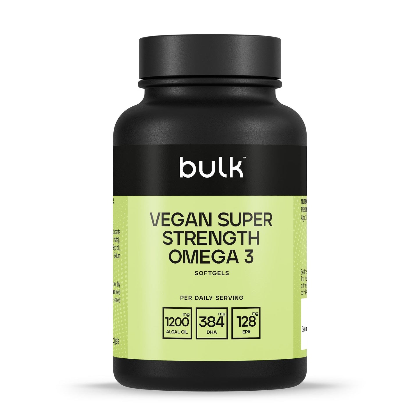 Bulk Vegan Super Strength Omega 3 Softgels, 1200 mg, Pack of 60
