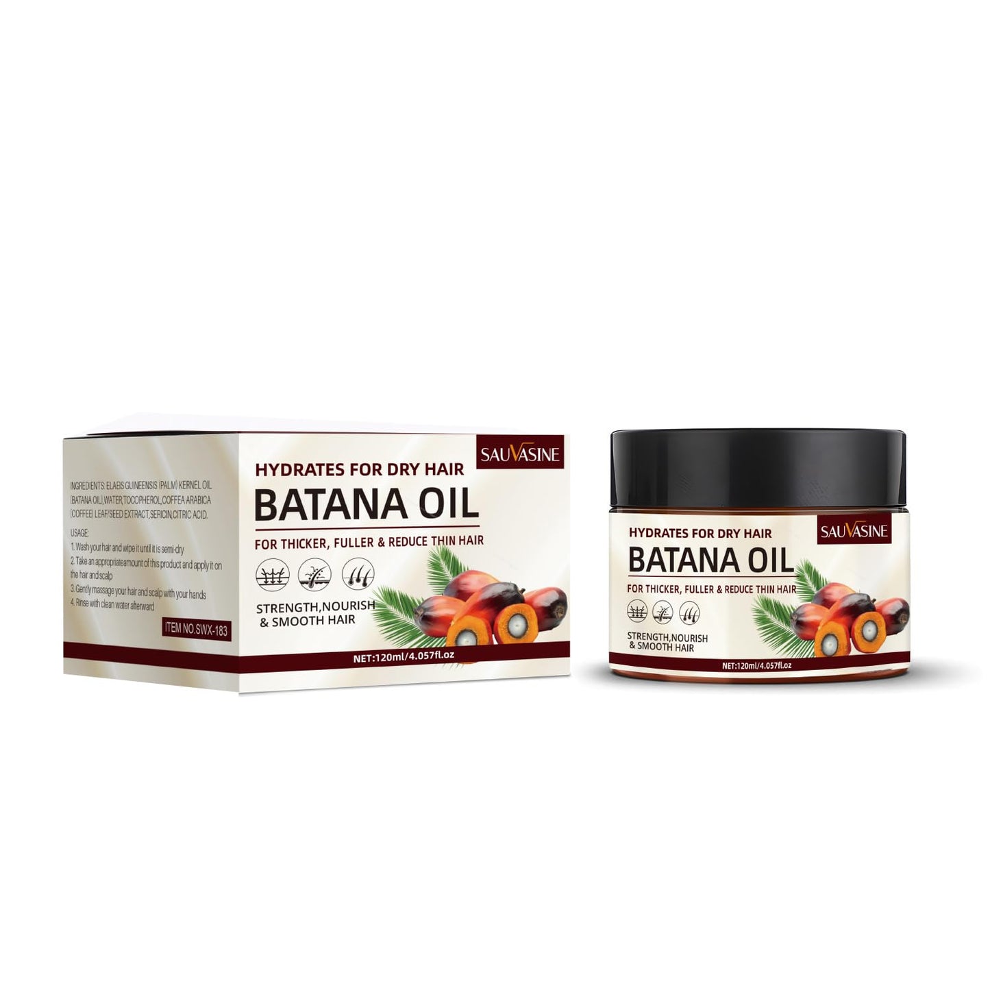 Chenkxin Raw Batana Oil for Hair Growth, Natural Batana Oil Organic Cold Press, Hair Oil for Men & Women 120ML