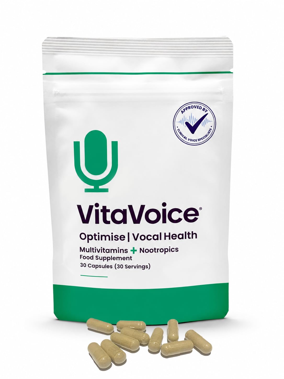 VitaVoice Nootropics & Vitamins | Formulated for Vocal Health, Wellbeing & Mindset | 30 Capsules