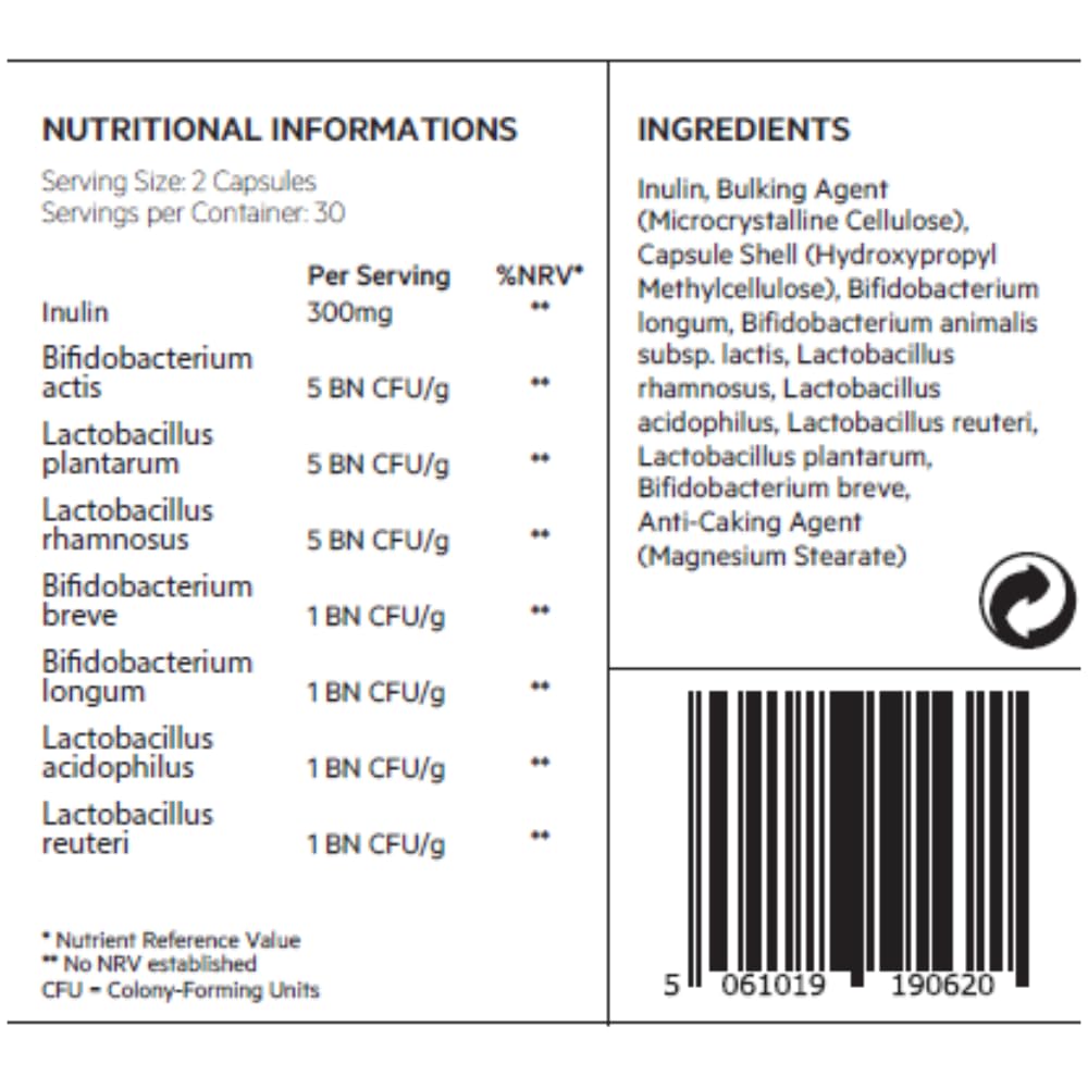 Anatome Daily Biotic + Gut Support - New Formula Nutritional Supplement for Regular Bowels - Probiotic with 20 Billion Good Gut Bacteria - 60 Capsules