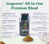 Seagreens Organic Seaweed Food Supplement Granules, 90g, 3 Month Supply, Vegan & Additive-Free, Seaweed Supplement for Humans & Diet Support