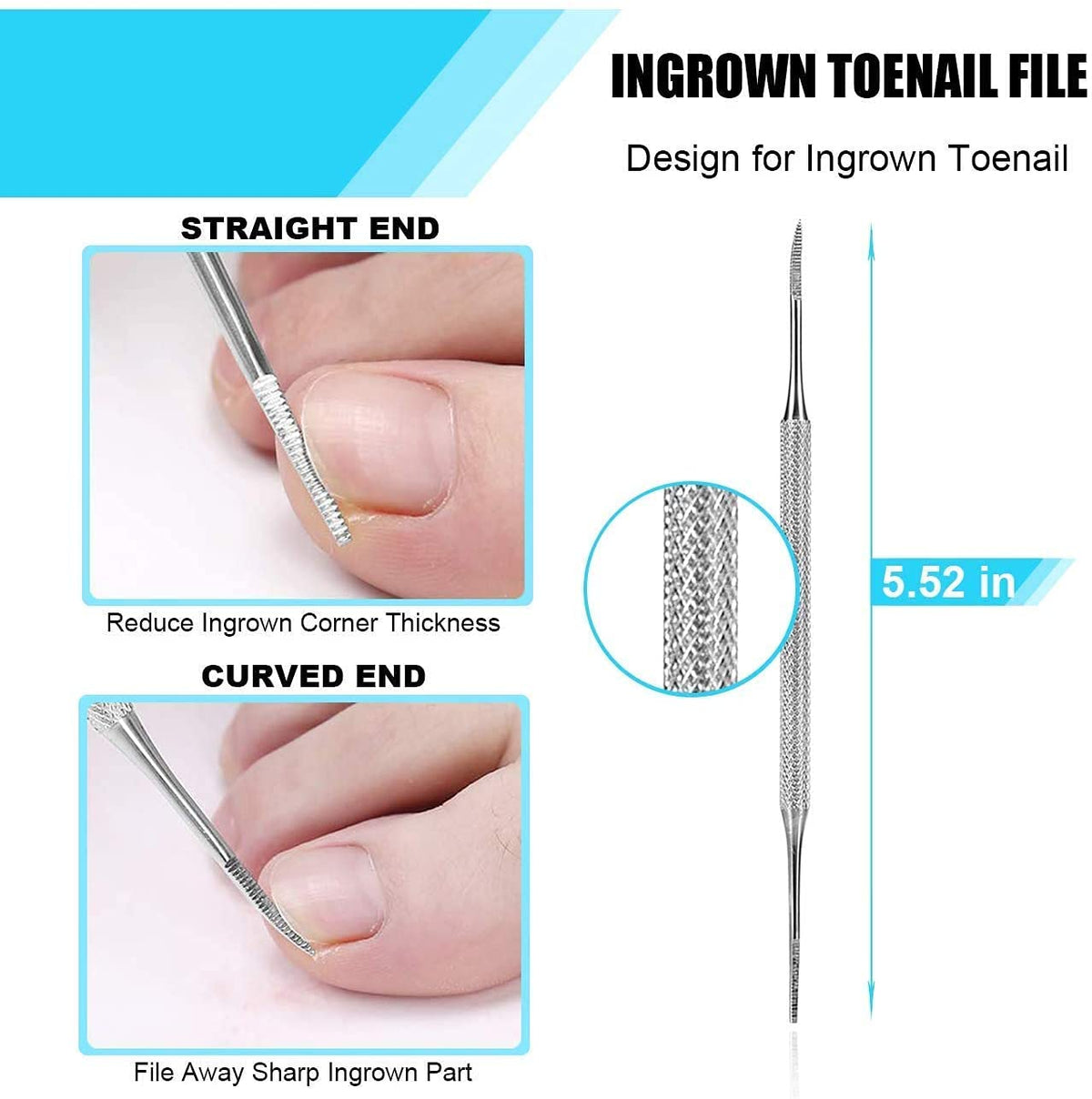 oosofitt Toenail Clippers Set 7Pcs, Staineless Steel Ingrown Toenail Tool Kit, Professional Toe Nail Nippers Set for Ingrown & Thick Nail, Surgery Grade Manicure Pedicure Tool By OosoFitt