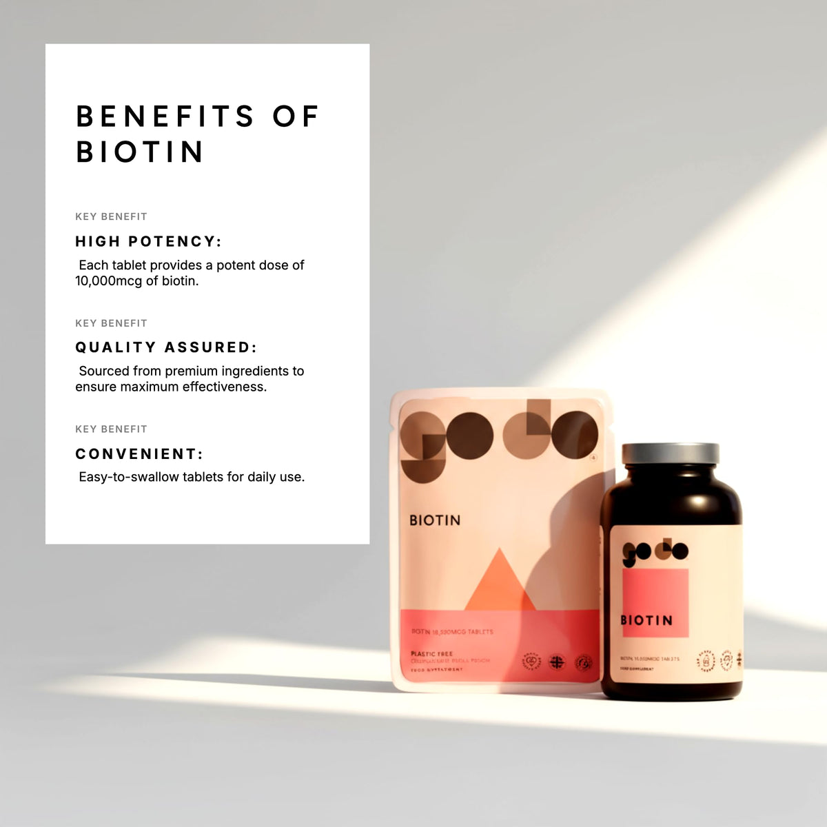 Fitness Health Biotin 10,000mcg 120 Tablets - Supplement for Hair, Skin, and Nails for Women & Men - Maximum Strength Pure Biotins - B Vitamin - High Strength Vegan Biotin's - GMP Approved