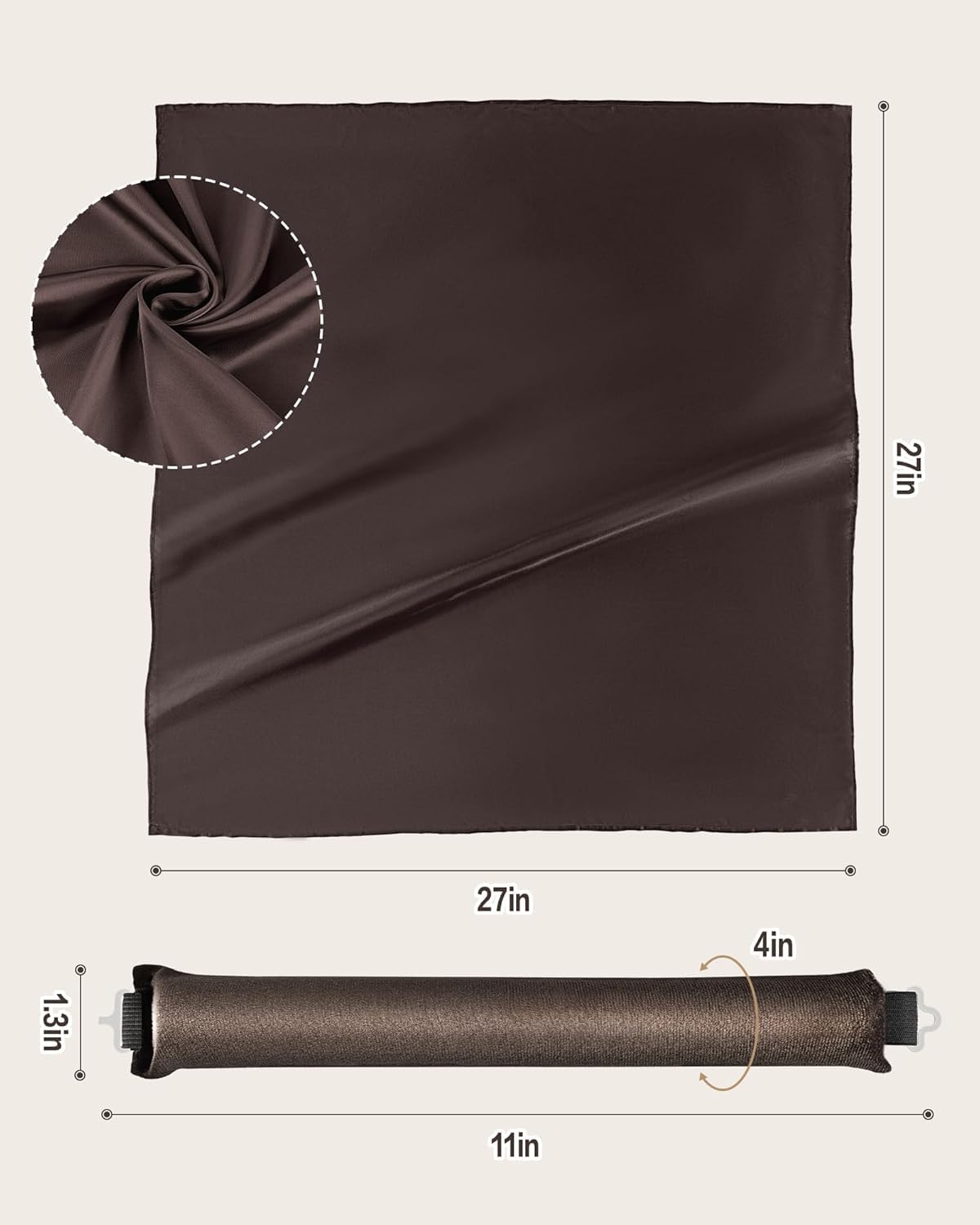 Seritant Heatless Hair Curler to Sleep in – No Heat Satin Heatless Curls Overnight Rods, Jumbo Large Foam Sponge Hair Rollers Curlers for Long Short Hair Volume Women Styling Tools (Brown)