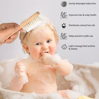 Aolso Baby Hair Brush with Wooden Handle, Baby Hair Brush, Eco-Friendly Wood Hairbrush for Scalp Health Prevent Cradle Cap, Perfect Girl Boy Baby Gift Registry