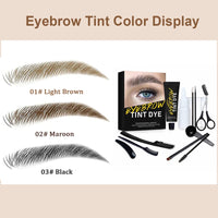 SHEEYOON Eyebrow Dye Kit, Professional Update Formula Brow Eyelash Tint Cream, Natural Semi Permanent Brows Color Long last for 4 weeks (Maroon)