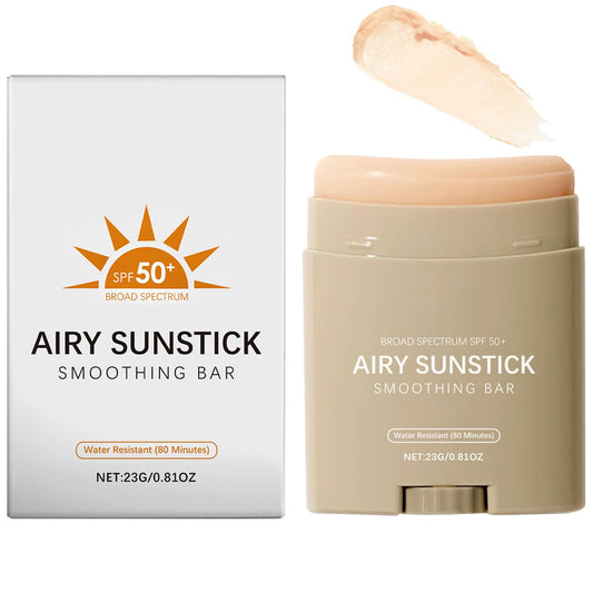 HERBENJOY Airy Sunstick Protection Bar, Broad Spectrum SPF 50+, Invisible No White Cast Sunscreen Stick for Face & Body, Water Resistant Korean Sunblock, Non-Sticky Roll On Sun Protection, 23g