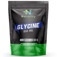 Nutrality Glycine Supplement | 850 mg per Serving | Amino Acid Neurotransmitter, Nervous System Support, Sleeping Aid & Liver Detoxification | 240 Capsules