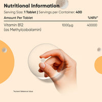 WeightWorld Vitamin B12 Tablets 1000mcg - 1+ Year Supply - 400 Chewable Tablets - Natural Lemon Flavour - Vegan & Gluten-Free - Methylcobalamin Form - B12 Vitamins for Women & Men - Made in the UK