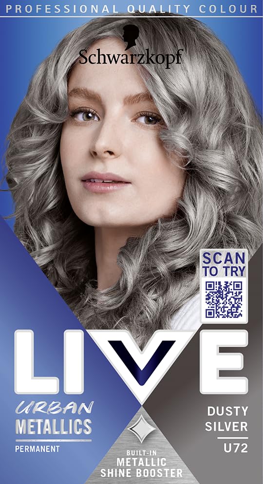 Schwarzkopf LIVE Urban Metallics Vibrant, Long Lasting, Permanent Silver Hair Dye, Infused with Coconut Oil for Shiny Hair - Dusty Silver U72
