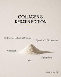 EQUI LONDON Equi - Collagen + Keratin Edition Powder | Advanced Collagen Powder for Hair, Skin & Nails | Hydrolysed Bovine Collagen Peptides + Keratin for Skin Glow & Beauty Support