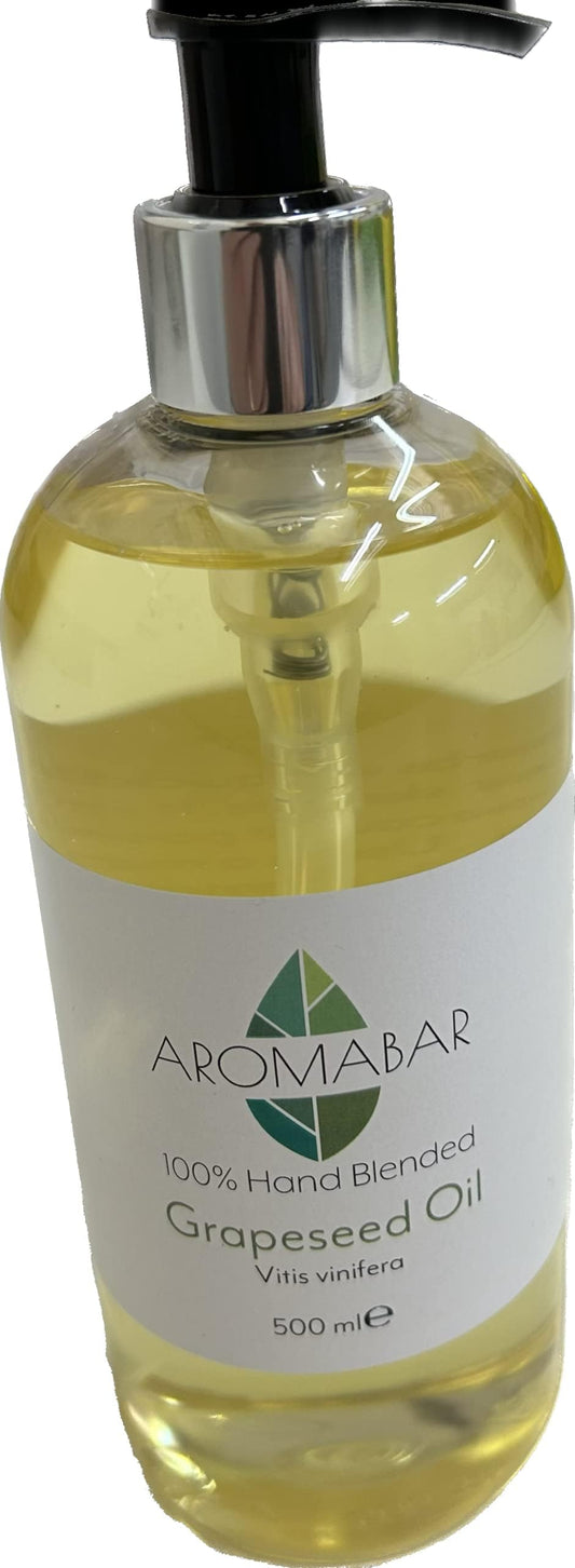 Aromabar Grapeseed Oil 500ml Carrier Massage Oil with Pump Dispenser Vitis vinifera
