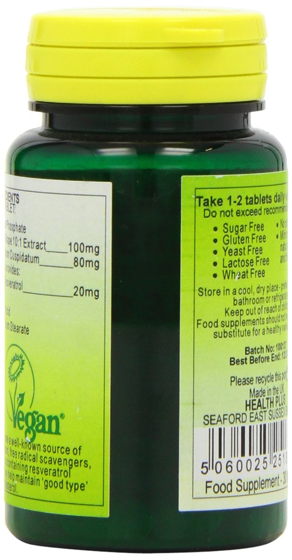 Health Plus Whole Grape Complex Antioxidant Plant Supplement - 30 Tablets