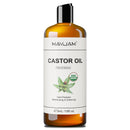 MAYJAM Organic Castor Oil 473ML, Pure Natural Cold & Fresh-Pressed, Promotes Hair, Eyebrow and Eyelash Growth, Carrier Oil for Nourish Skin