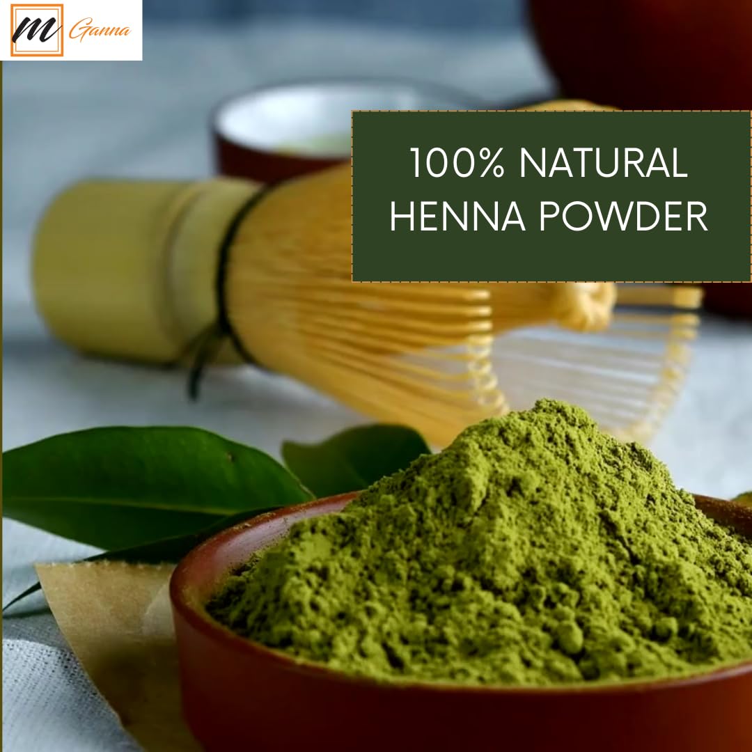 mGanna 100% Natural Henna Powder 0.50 LBS 227 GMS | Pure Lawsonia Inermis For Hair Dye and Coloring | PPD free or Any Chemicals for Healthy Hair | fine powder