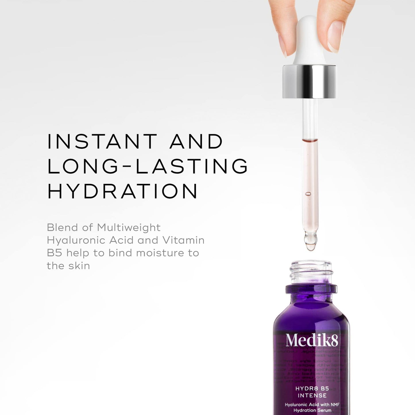 Medik8 Hydr8 B5 Intense - Multi-Weight Hyaluronic Acid Moisturising Serum - Replenishes, Smooths & Plumps Dry Skin - Dry & Dehydrated Skin