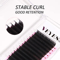 VEYES INC Cashmere Individual Lash Extensions 0.03-0.20 B/C/CC/D/J/M Curl 8-20mm Mixed & Single Length Trays, Matte Black, Professional Supplies for Lash Techs(0.05 D 8-16mm)