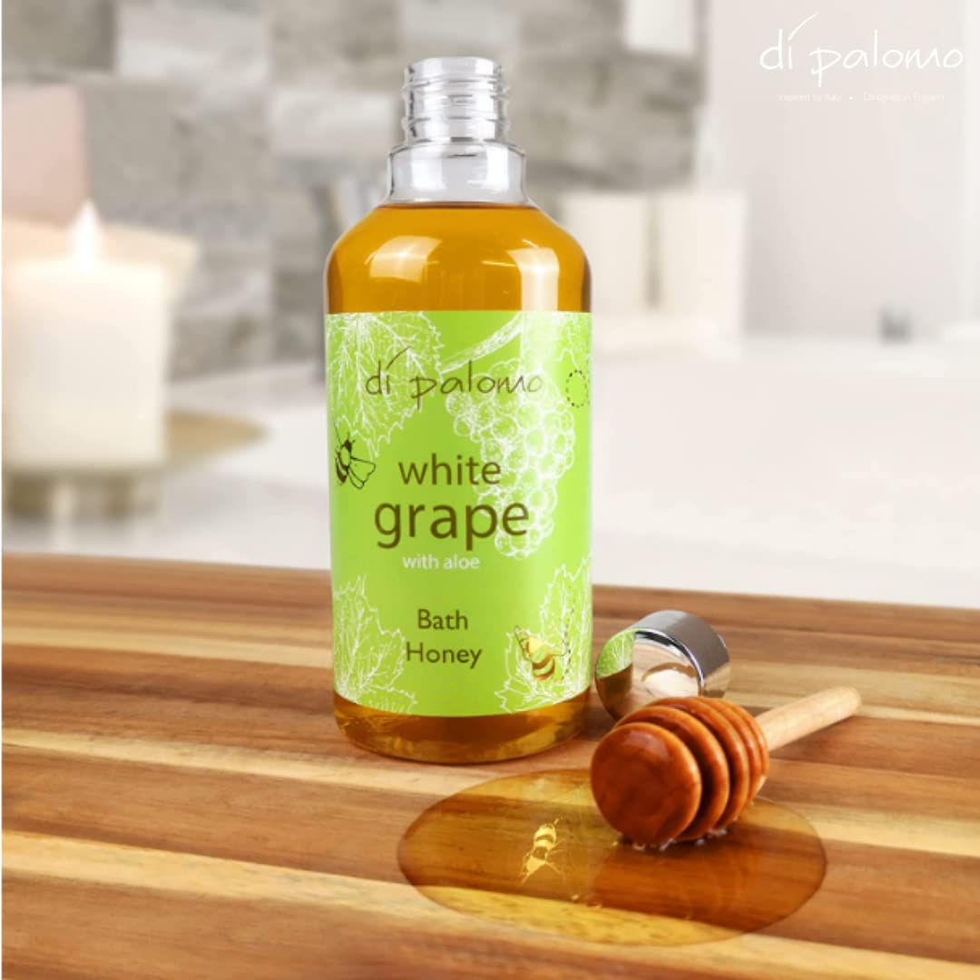 Di Palomo White Grape & Aloe Bath Honey 300ml. Bath Oil & Bubble Bath Blend. Shower Gel with Moisturising Skin Care. Luxury Body Wash Relaxation Gift for Women. Pamper Gifts for Her.