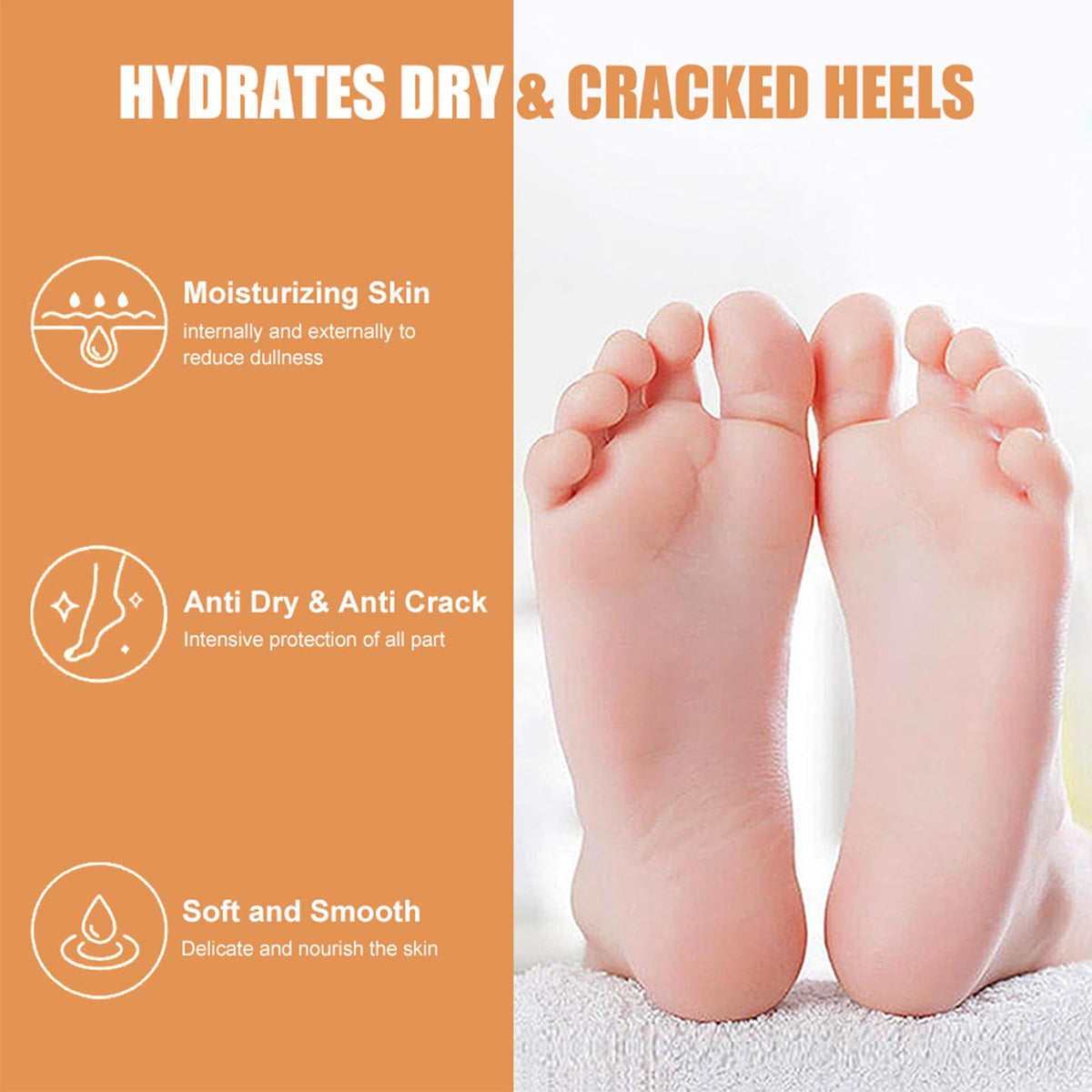 HERBINSOLS Honey Foot Cream - 2pcs Foot Cream For Very Dry Feet - Heel Cream For Deep Cracked Skin - Deep Hydration Foot Moisturiser - Intensive Moisturizing Daily Hands & Feet Skin Care Stick