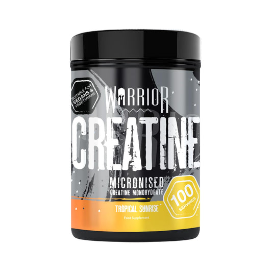 Warrior Creatine Monohydrate Powder – Micronised for Easy Mixing and Consumption – 100% Pure Creatine – Proven to Improve Physical Performance & Recovery, 5g Servings (Tropical Sunrise, 500g)