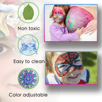 HISUNBEN Kids Face Paint Kit ，Non-Toxic Face Painting Body Paints for Kids and Adults with Water Based Colors，Halloween Face Paint (6 Colors)